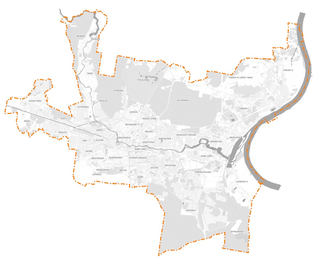 Załącznik nr 3_Obszar funkcjonowania systemu BRA - miasto Bydgoszcz Załącznik nr 3_Obszar funkcjonowania systemu BRA - miasto Bydgoszcz
